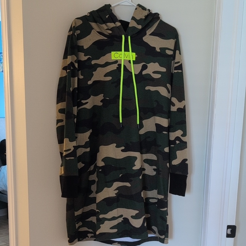 Calvin Klein Camouflage Long Sleeve Dress